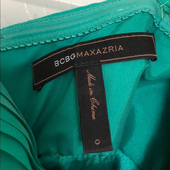 BCBGMaxAzria One-shoulder Green Chiffon Dress - Picture 6 of 8